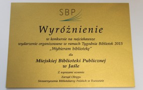 Miejska Biblioteka Publiczna w Jaśle wyróżniona za promowanie czytelnictwa