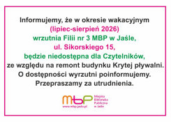 Wrzutnia w Filii nr 3 nieczynna!